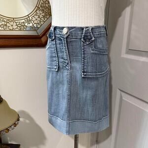 VTG Y2K Westwood Jeans & Co Light Blue Washed Denim Mini Skirt 26/XS